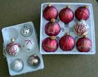 pinstriped Christmas ornaments