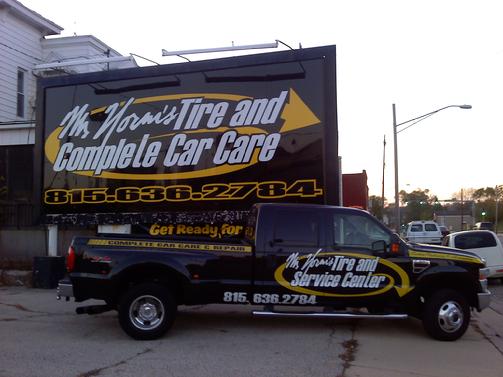 Original logo design, vinyl on aluminum 24'x10',& F350 Super Duty