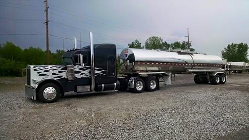 Peterbilt custom painted flame job